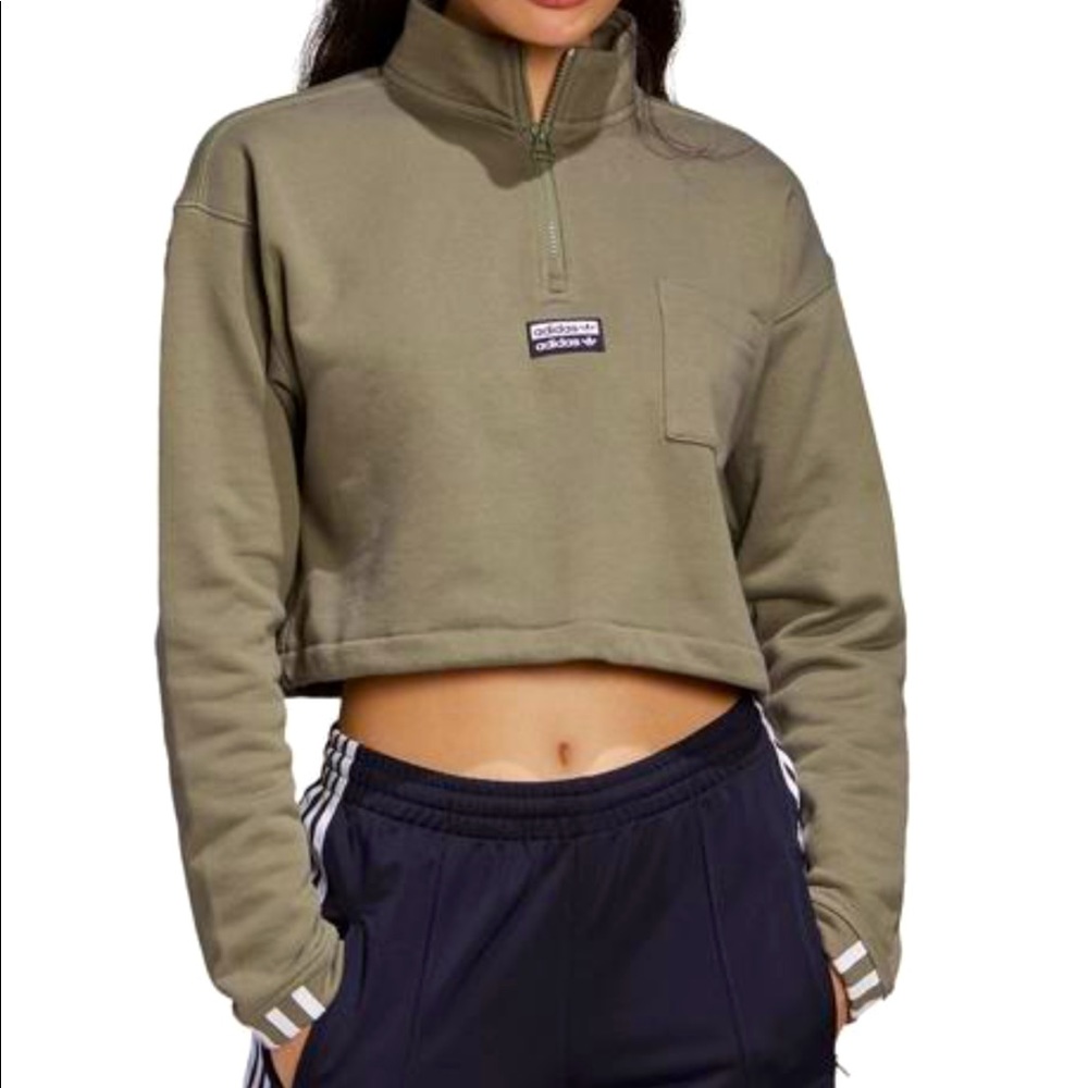 NWOT Mauve Adidas Crop Sweater Sz Medium